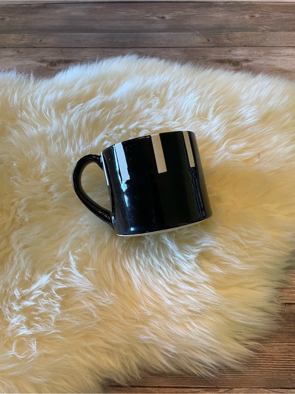 Artisan Ceramic Mug Black/White Stripe